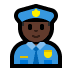 👮🏿‍♂️ man police officer: dark skin tone display on Windows